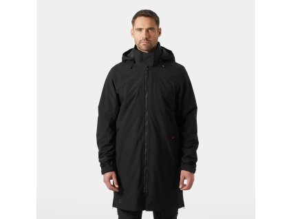 Nepromokavý kabát s kapucí Helly Hansen MANCHESTER 2.0 URBAN SHELL COAT - ČERNÁ 1/9