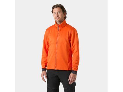 Mikina na zip Helly Hansen TECH MIDLAYER - TMAVĚ ORANŽOVÁ MELANGE 1/8
