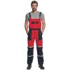 Reflexní pracovní kalhoty s laclem Červa TAYRA - ČERVENÁ/ČERNÁ 1/2