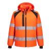 Reflexní softshellová bunda s kapucí Portwest WX2 (2L) - ORANŽOVÁ/ČERNÁ 1/2