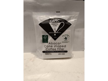 CAFEC ABACA+ filtry na 1 šálek kónický bělený (typ V60-02)