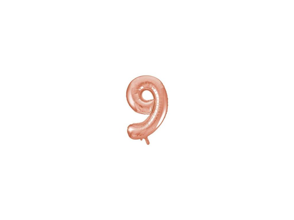 34"Fóliový balón Číslo "9" ružovo zlatý