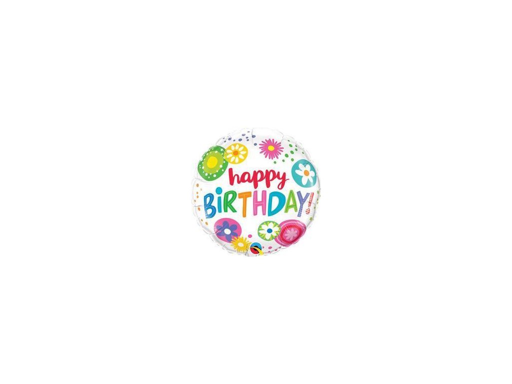 18"Fóliový balón Birthday Floral Circles