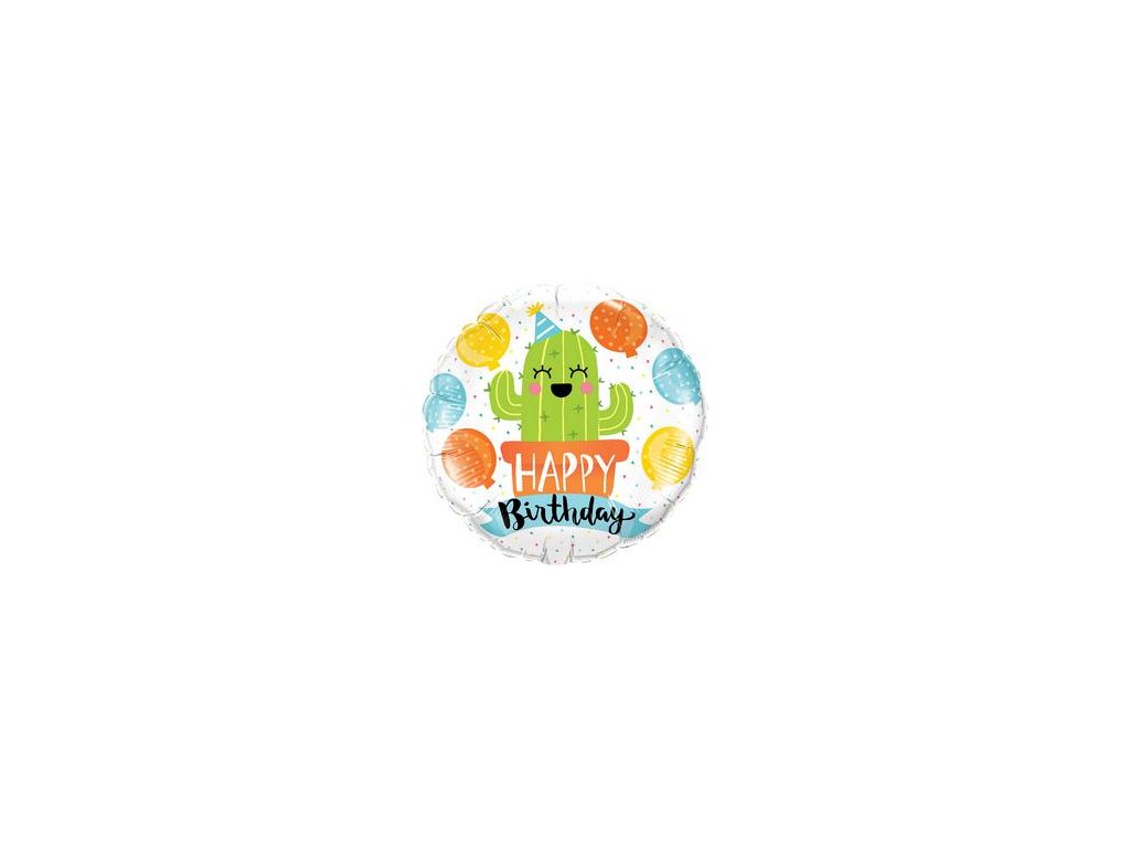18"Fóliový balón Happy Birthday Kaktus