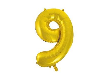 34"Fóliový balón Číslo "9" zlatý