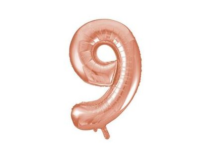 34"Fóliový balón Číslo "9" ružovo zlatý