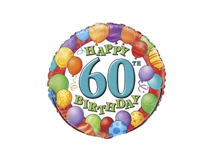 18"Fóliový balón číslo 60 Birthday Balloons
