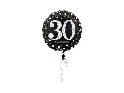 18"Fóliový balón číslo 30 Happy Birthday Sparkling