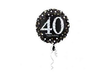 18"Fóliový balón číslo 40 Happy Birthday Sparkling