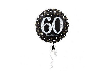 18"Fóliový balón číslo 60 Happy Birthday Sparkling