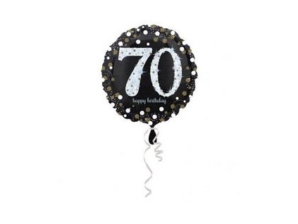 18"Fóliový balón číslo 70 Happy Birthday Sparkling