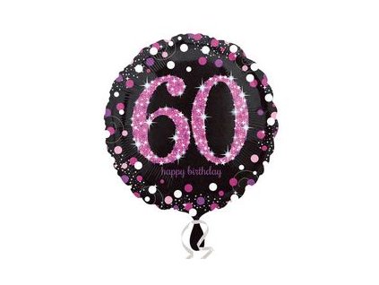 18"Fóliový balón číslo 60 Happy Birthday Pink Cele