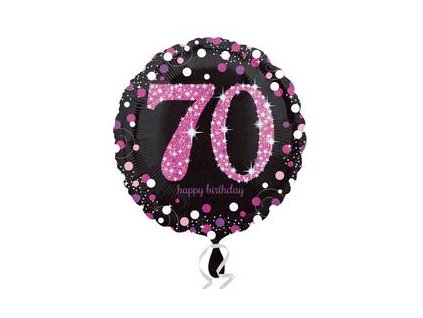 18"Fóliový balón číslo 70 Happy Birthday Pink Cele