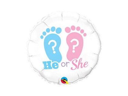 18" Fóliový balón He or She? Footprints