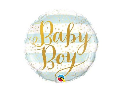 18" Fóliový balón Baby Boy Blue Stripes