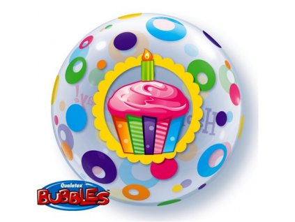 22" Balón Birthday Cupcakes and Dots Bubble
