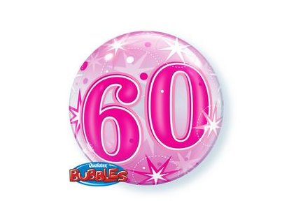 22" Balón 60 Pink Starburst Sparkle Bubble