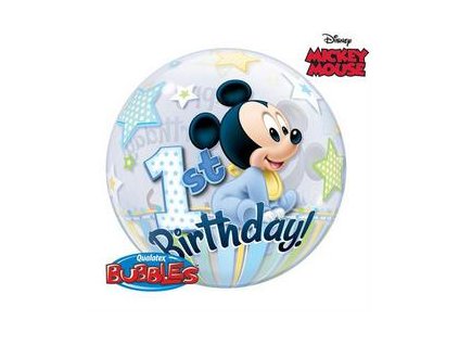 22" Balón Disney Bubbles Mickey Mouse 1st bday