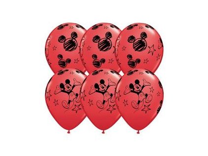 11" Latexový balón Mickey Mouse Red 6ks