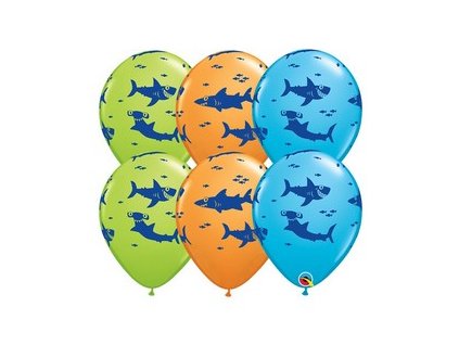 11" Latexový balón Fun Sharks! 6ks
