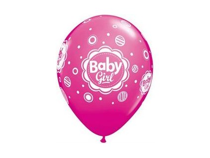 11" Latexový balón Baby Girl Dots 6ks