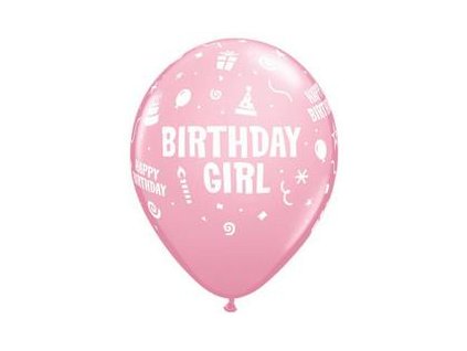 11" Latexový balón Birthday Girl Pink 6ks