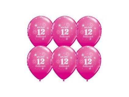 boldog 12. szulinapot feliratu sparkle wild berry szulinapi lufi q22127