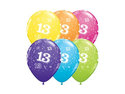 11" Latexový balón 13 Tropical Asst. 6ks
