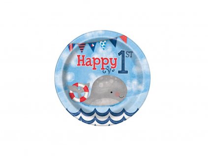 9288 eng pl nautical 1st birthday paper cups 266 ml 8 pcs 24492 2