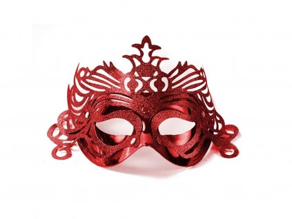 4570 party maska s ornamentami cervena