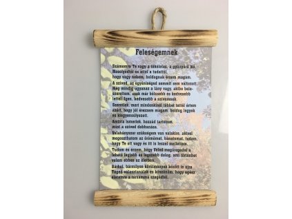 Pergamen s maďarským nápisom "Feleségemnek"