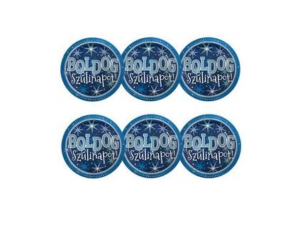 boldog szulinapot kek parti tanyer 23 cm 6 db os m33527