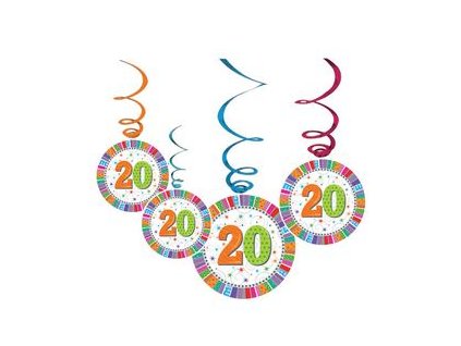 20 as szulinapi radiant parti fuggo dekoracio 6 db os m20239