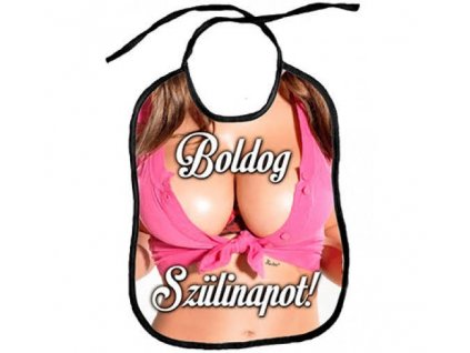 Podbradník s maďarským nápisom "Boldog szülinapot"