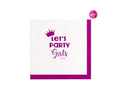 lets party girls rozsaszin papir szalveta lanybucsura 33 x 33 cm 16 db gi63998