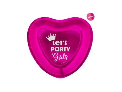 lets party girls rozsaszin fenyes papir tanyer lanybucsura 23 cm es 8 db os gi63996