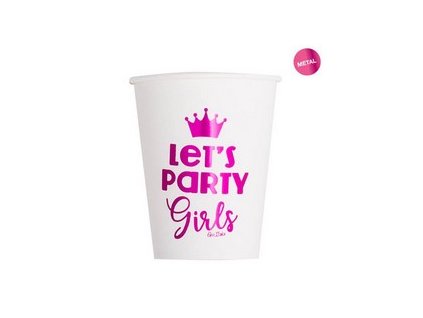 lets party girls rozsaszin papir pohar lanybucsura 8 db os 250 ml gi63997
