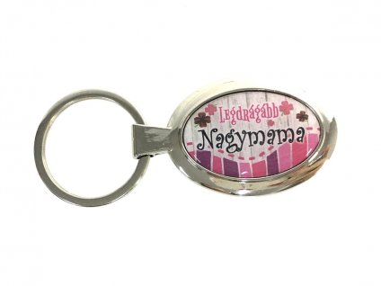 Kľúčenka s maďarským nápisom "Legdrágább Nagymama"