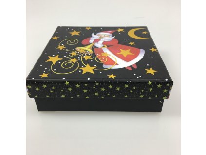 Vianočná darčeková krabica čierna - Mikuláš
