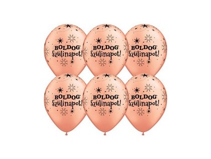 11 inch es boldog szulinapot feliratu sparkle rosegold szulinapi lufi 25 db csomag q24145