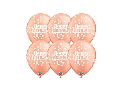 11 inch es birthday confetti dots rosegold szulinapi lufi 25 db csomag q17567