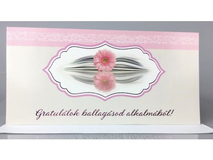 Pohľadnica s maďarským nápisom "Gratulálok Ballagásod alkalmából"