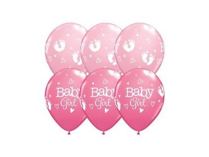 11 inch es baby girl footprints hearts lufi babaszuletesre 25 db csomag q20491