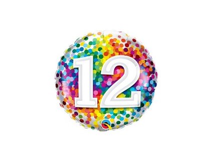 18 inch es 12 rainbow confetti szulinapi folia lufi q13522