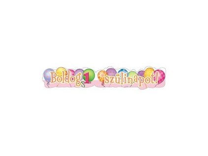 boldog 1 szulinapot leggomb mintas rozsaszin lanyos banner 148 cm x 27 cm mb24787