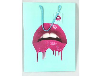 Darčeková taška veľká Turquoise - Lips
