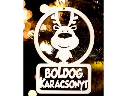 large 1604367547 h 250 DG017 Karácsonyfadísz Rénszarvas Boldog Karácsonyt