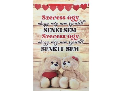 Drevená tabuľa stredná s maďarským nápisom "Szeress úgy"