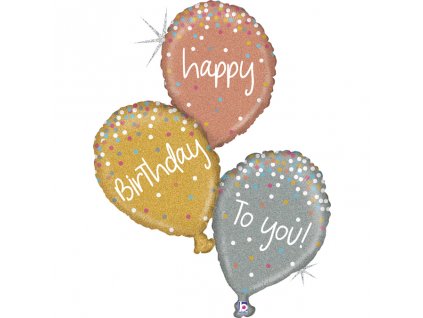 BALONEK foliovy Balonky trio Happy Birthday 102cm 7135852GHP