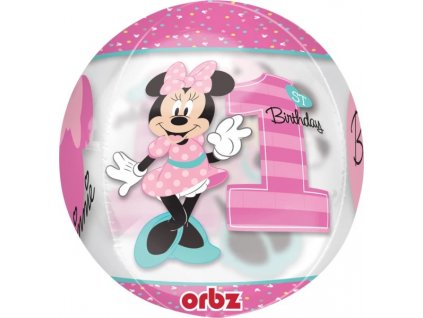 BALONKOVA bublina ORBZ Minnie 1st Birthday ruzovy 38x40cm 303438101